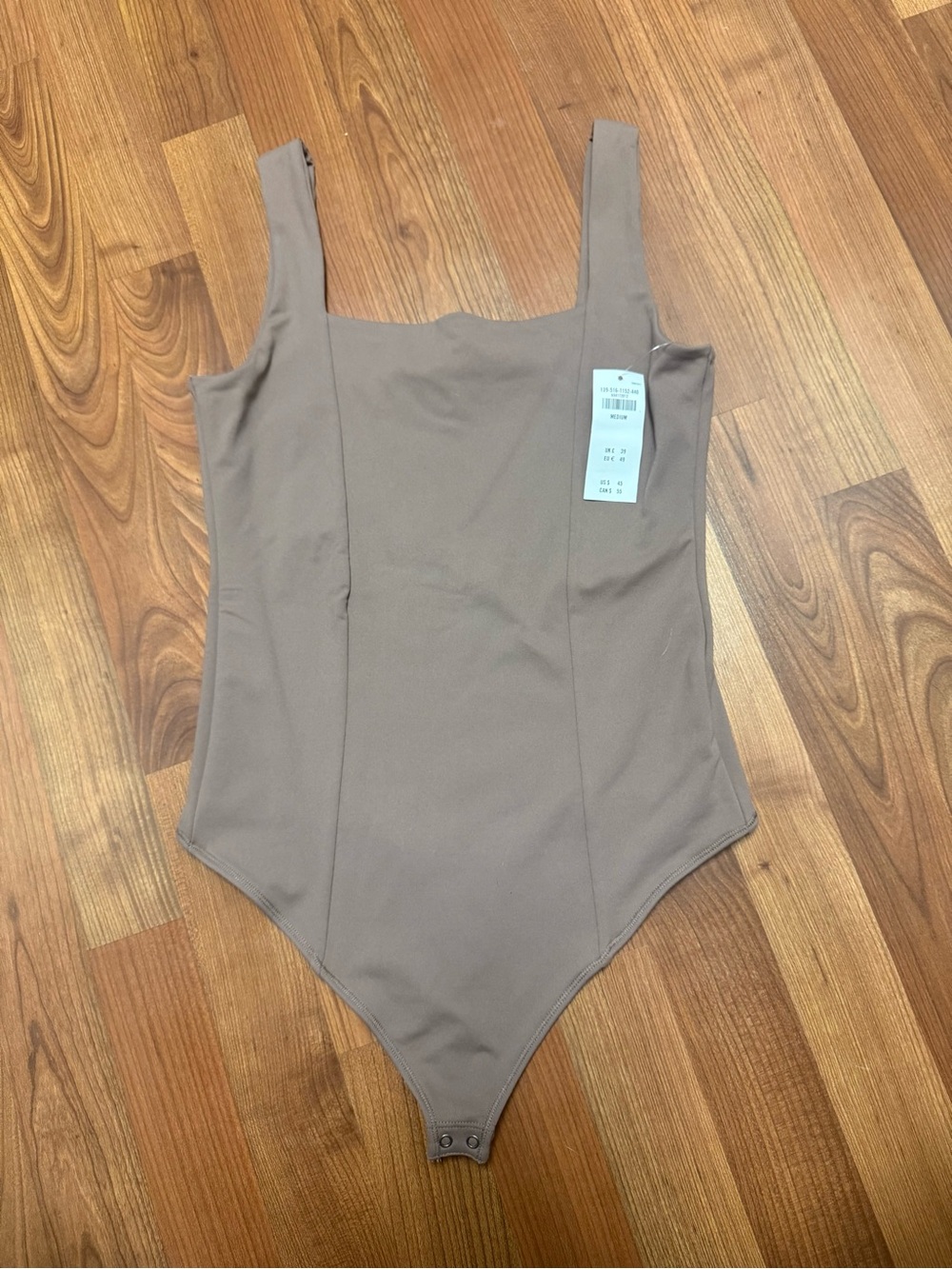 Abercrombie & Fitch Taupe Square Neck Bodysuit